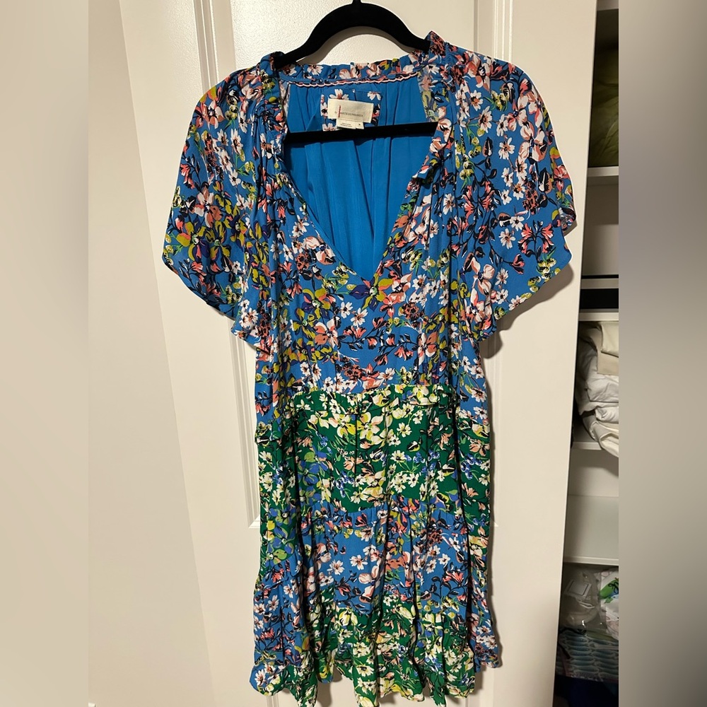 Anthropologie Blue Floral Dress